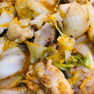 根菜と鶏肉のキムチ煮